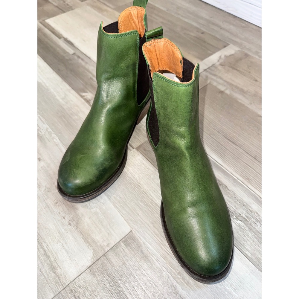 Lewis Chelsea Boots Women Green Leather Portugal IB10329 Size 36
